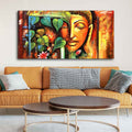 VIBECRAFTS Canvas Paintings for Living Room Drawing Room Divine Gautam Buddha Face Canvas Wall Painting Fitted With Wooden Frame For Home | Office | Living Room | Gift (PTVCH_2493)