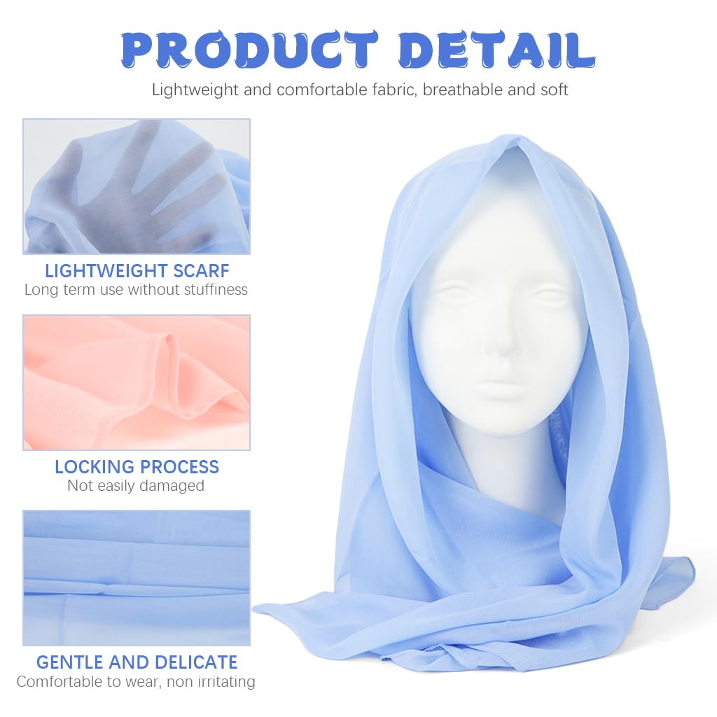 SANNIDHI 2 Pcs Hijab Scarf for Women, 38 In Square, Pink/Blue
