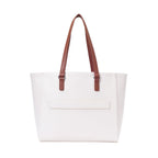 Lino Perros Womens Color-Blocked Commuter Tote Bag,White