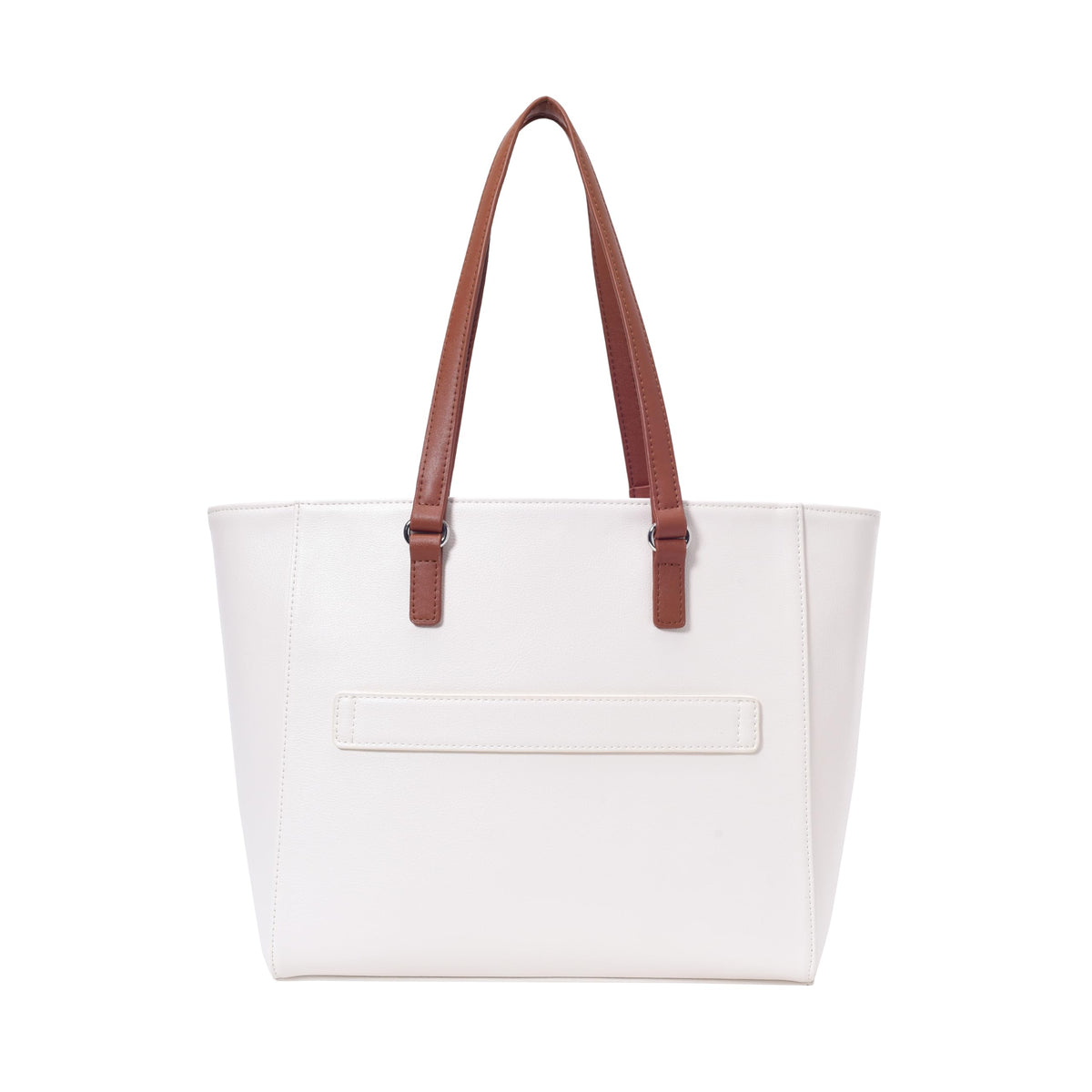 Lino Perros Womens Color-Blocked Commuter Tote Bag,White