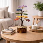 7 Chakra Crystal Tree with 300 Beads for Home Decor & Healing, Handmade Gemstone Bonsai Tree for Positive Energy, Chakra Balancing & Spiritual Gift, Tree for Good Luck (300 Beads)