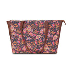 ZOUK Paisley Printed Jute Handcrafted Vegan Leather Women's Pink Structured Tote Bag