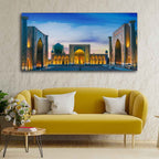 VIBECRAFTS Canvas Paintings for Living Room Drawing Room Beautiful Islamic Wall Painting of The Heart of the Ancient City of Samarkand Fitted with Wooden Frame for Home|Office|Gift(PTVCH_2280)