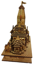 TEM Ram Mandir Ayodhya Illuminated Model – 3D Wooden MDF Craft with Power Adapter, Intricate Architecture and Sturdy Gift Box Perfect for Home Temple, Decor, and Spiritual Gifting.