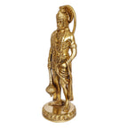 ARTVARKO Brass Hanuman Statue Idol Bajrangbali Bhagwan Sankat Mochan Standing Murti for Home Office Entrance Décor Temple Mandir Puja Gift 10 Inch.