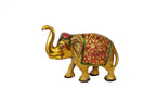 Prince Home Decor & Gifts Multi Coloured Metal Elephant Pair for Showpiece- Enhance Your Home As Well As Office Décor- Beautifully Hand Crafted & Hand Carved Item (Large)