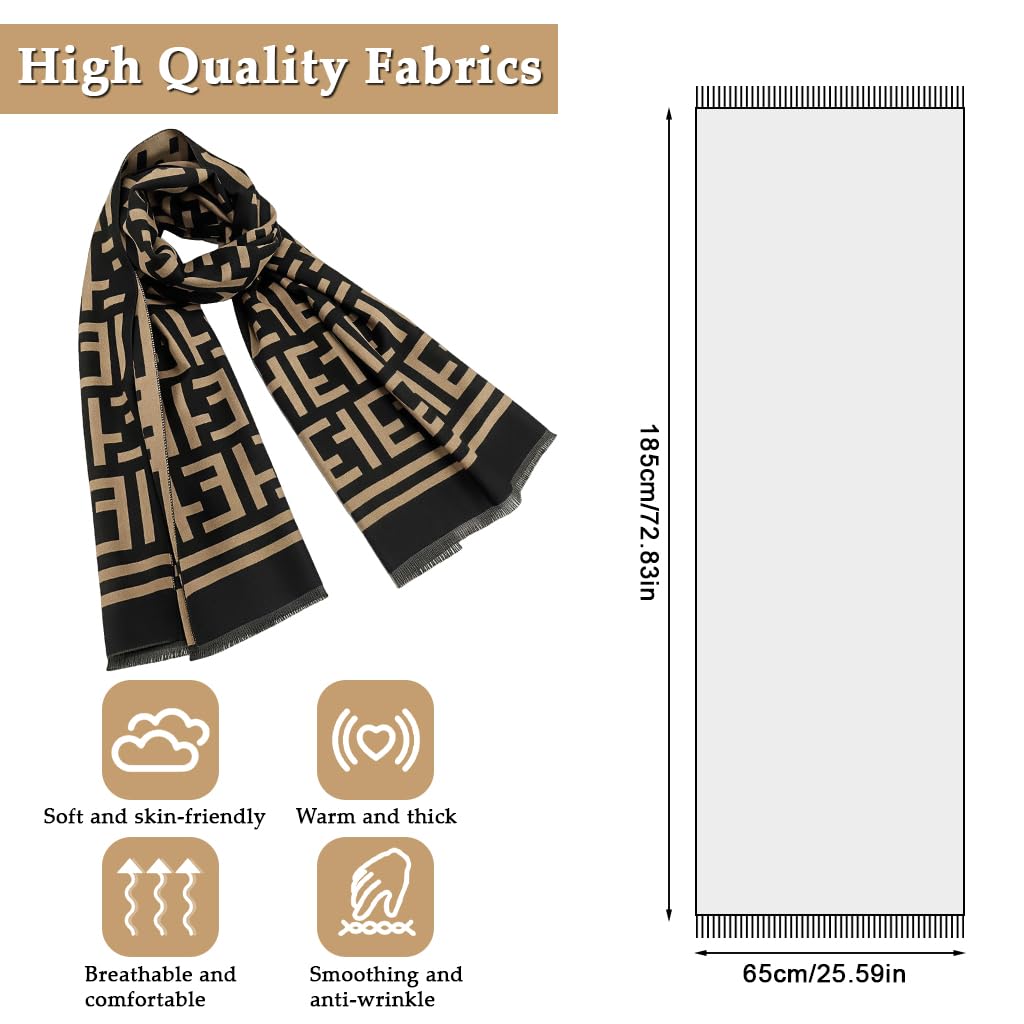 Zibuyu Scarf for Women Stylish Shawl Winter, Reversible Coverage, 65x185cm