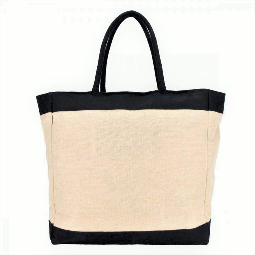 Earthbags Reusable and eco-Friendly Bag Made of Jute and Cotton Typography Printed Carrybag with Strong Cotton Padded Handles(15x19x6 Inch)
