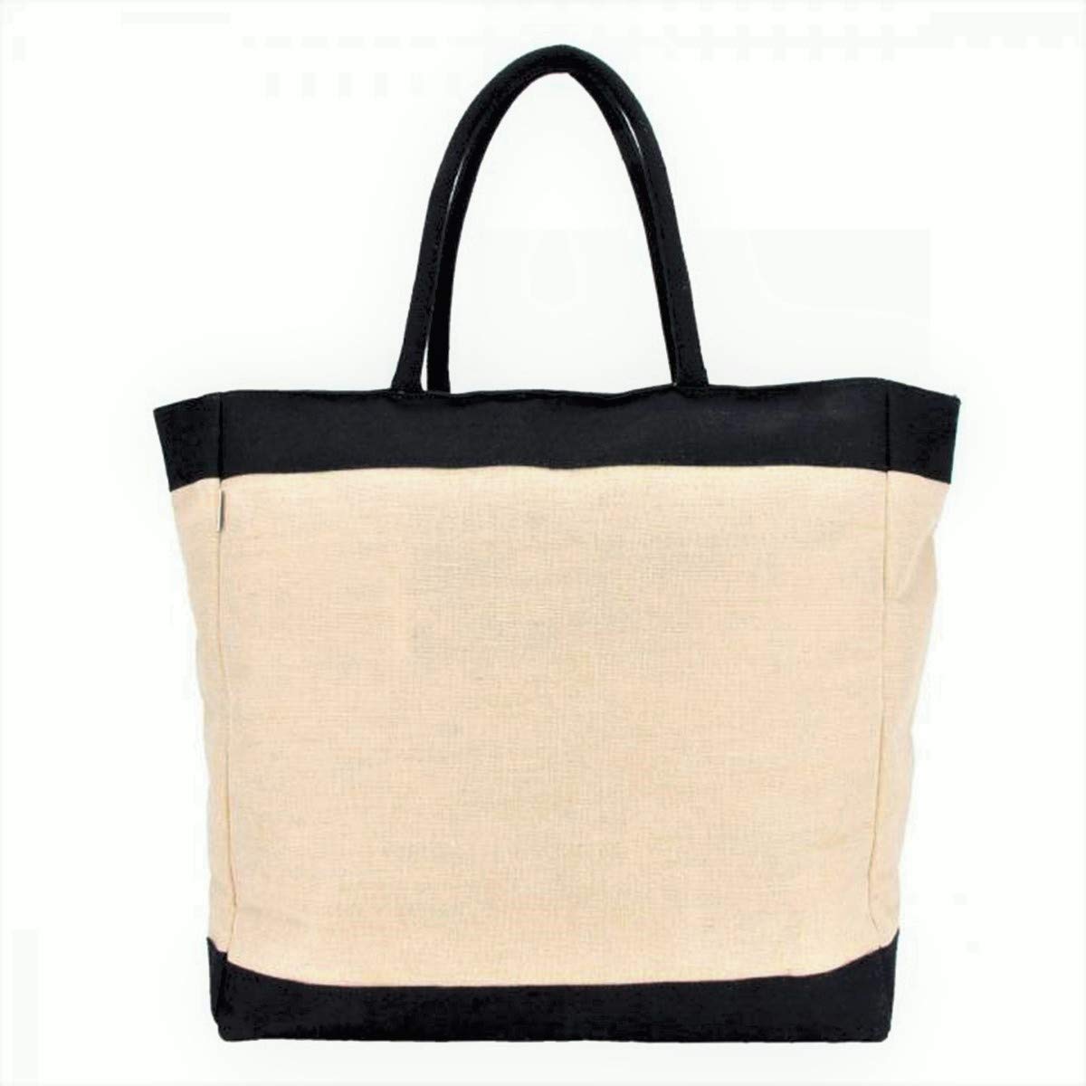 Earthbags Reusable and eco-Friendly Bag Made of Jute and Cotton Typography Printed Carrybag with Strong Cotton Padded Handles(15x19x6 Inch)