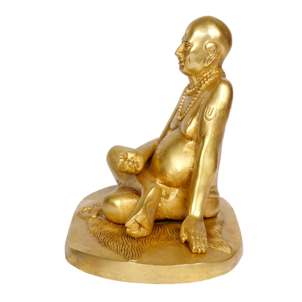 ARTVARKO Brass Swami Samarth Murti Idol Home Office Temple Mandir Pooja Puja Room Handicraft Brings Prosperity (LxBxH in Inches 8.25x5.75x7.25, Weight 3 Kg)