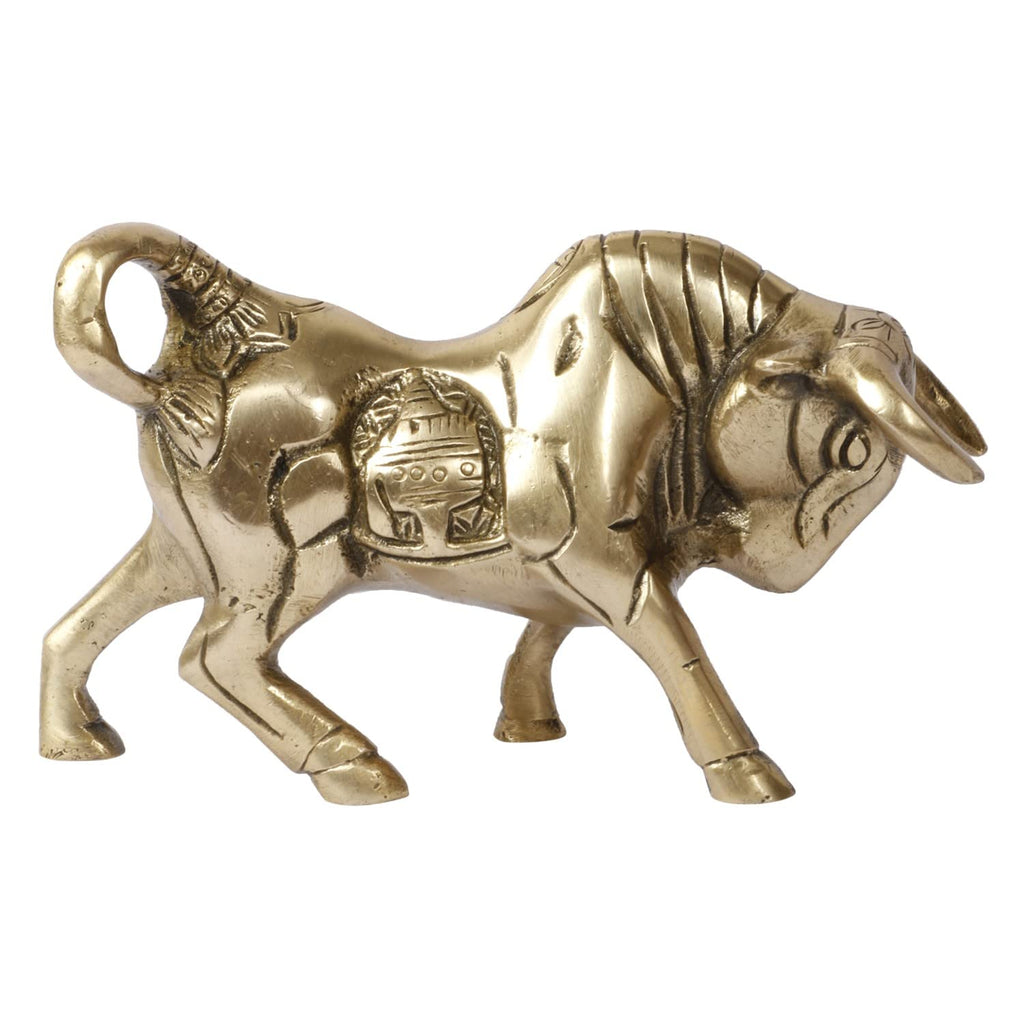 ARTVARKO Brass Charging Bull Statue for Home Décor Office Décor Perfect for Gift Showpiece 6 Inch