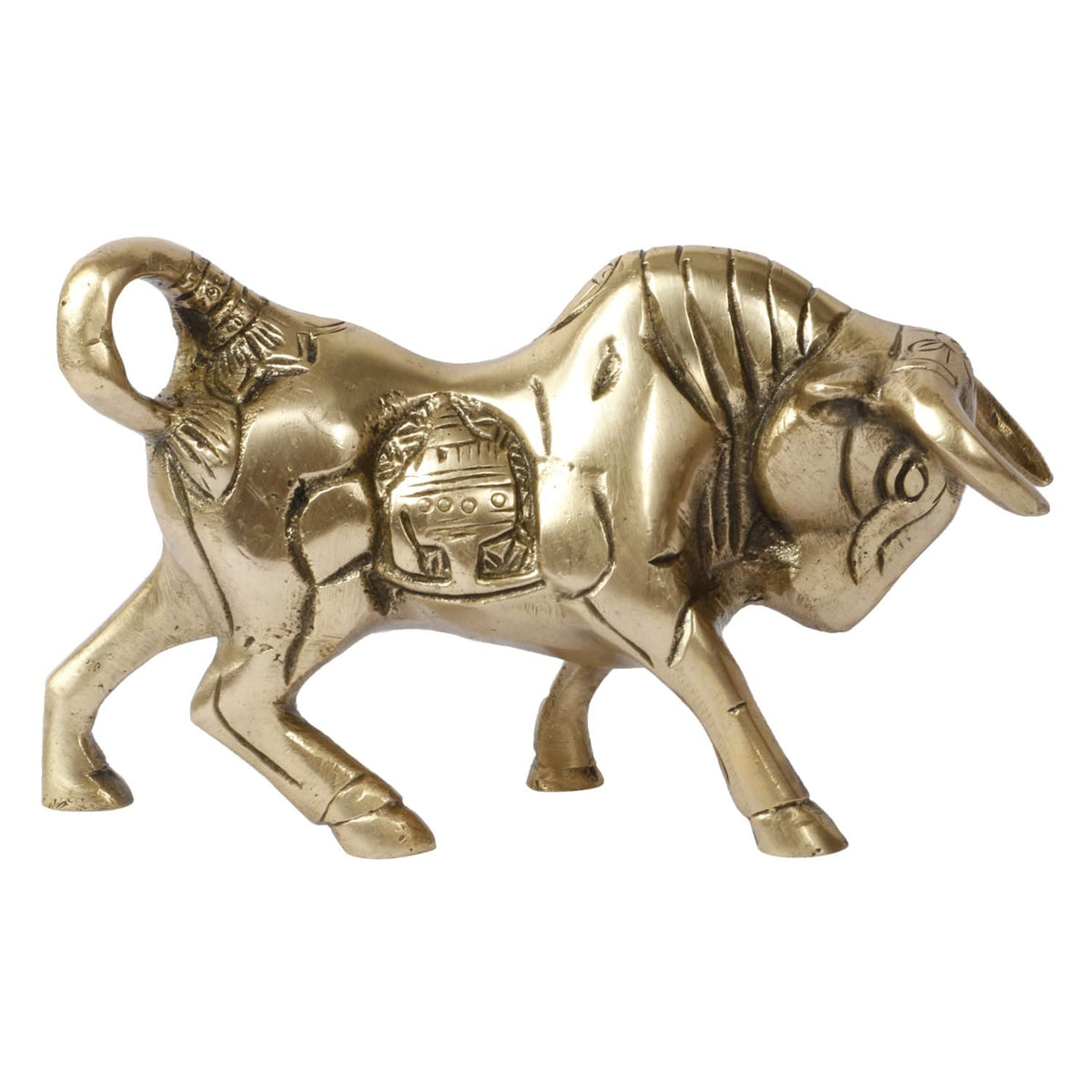 ARTVARKO Brass Charging Bull Statue for Home Décor Office Décor Perfect for Gift Showpiece 6 Inch