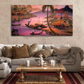 VIBECRAFTS Canvas Paintings for Living Room Drawing Room Beautiful Sunset Scenery Canvas Big Wall Painting Fitted With Wooden Frame for Home | Office | Gift (PTVCH_2332N)