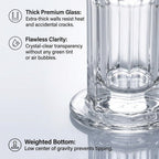 MAHANTIK Crystal Glass Taper Candle Holder 6 CM Set of 2, Clear Glass Candlestick Holders for Dining Table, Wedding Centerpiece, Home Decor, Modern Decorative Candle Stand for Taper Candles