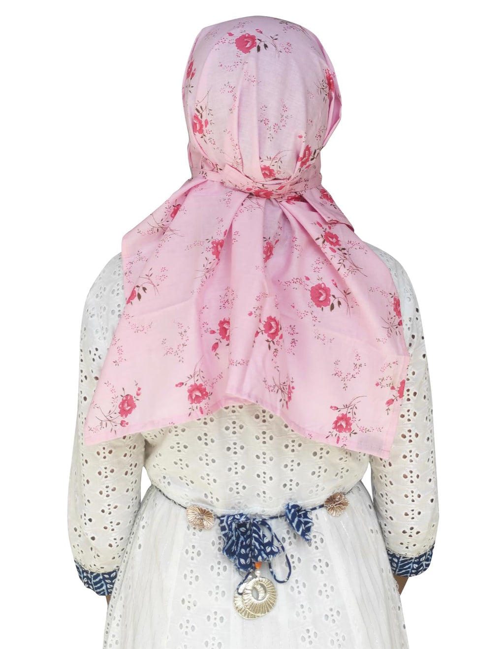 Switchon Export quality Cotton Innovative scarf with closer Hook and Loop Tape- Multi (Pink_Red)