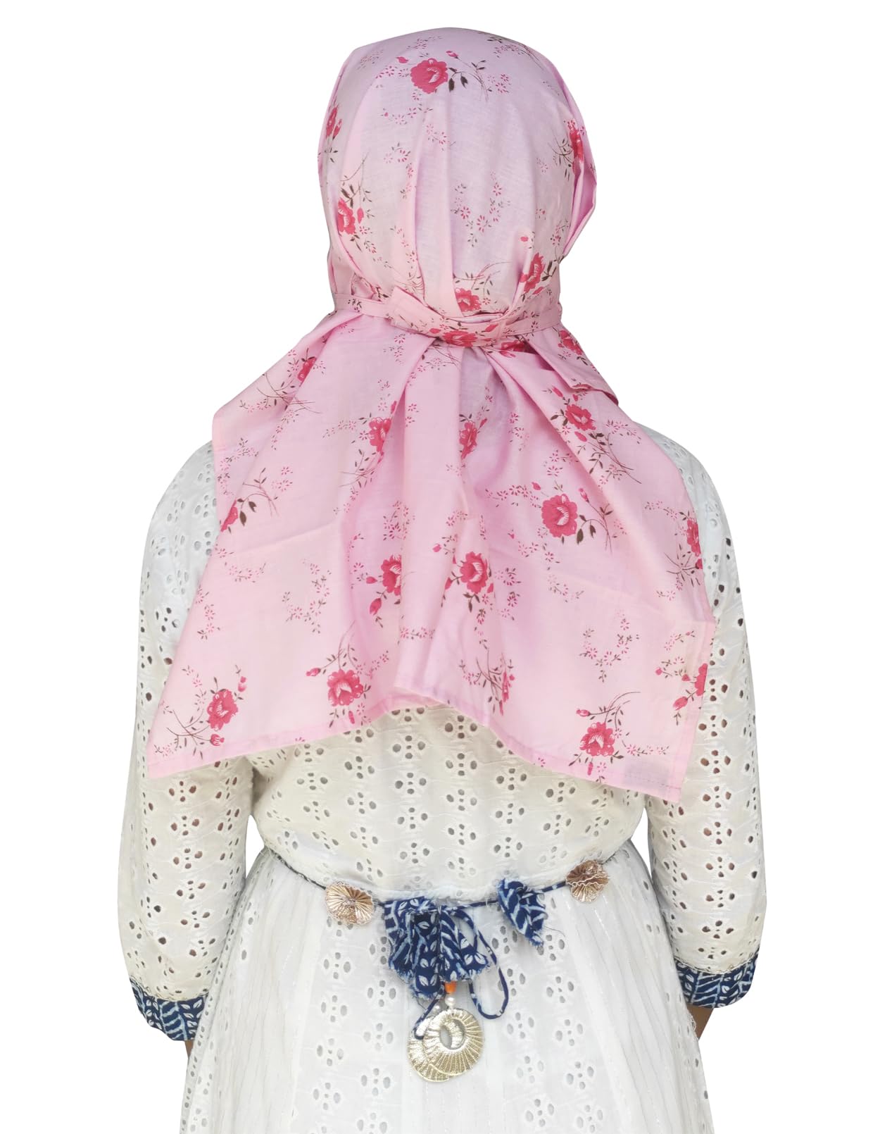 Switchon Export quality Cotton Innovative scarf with closer Hook and Loop Tape- Multi (Pink_Red)