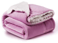 VAS COLLECTIONS All Season Flannel Sherpa Blanket|Double 220 cm X 230 cm, Pink, Reversible Kafalo