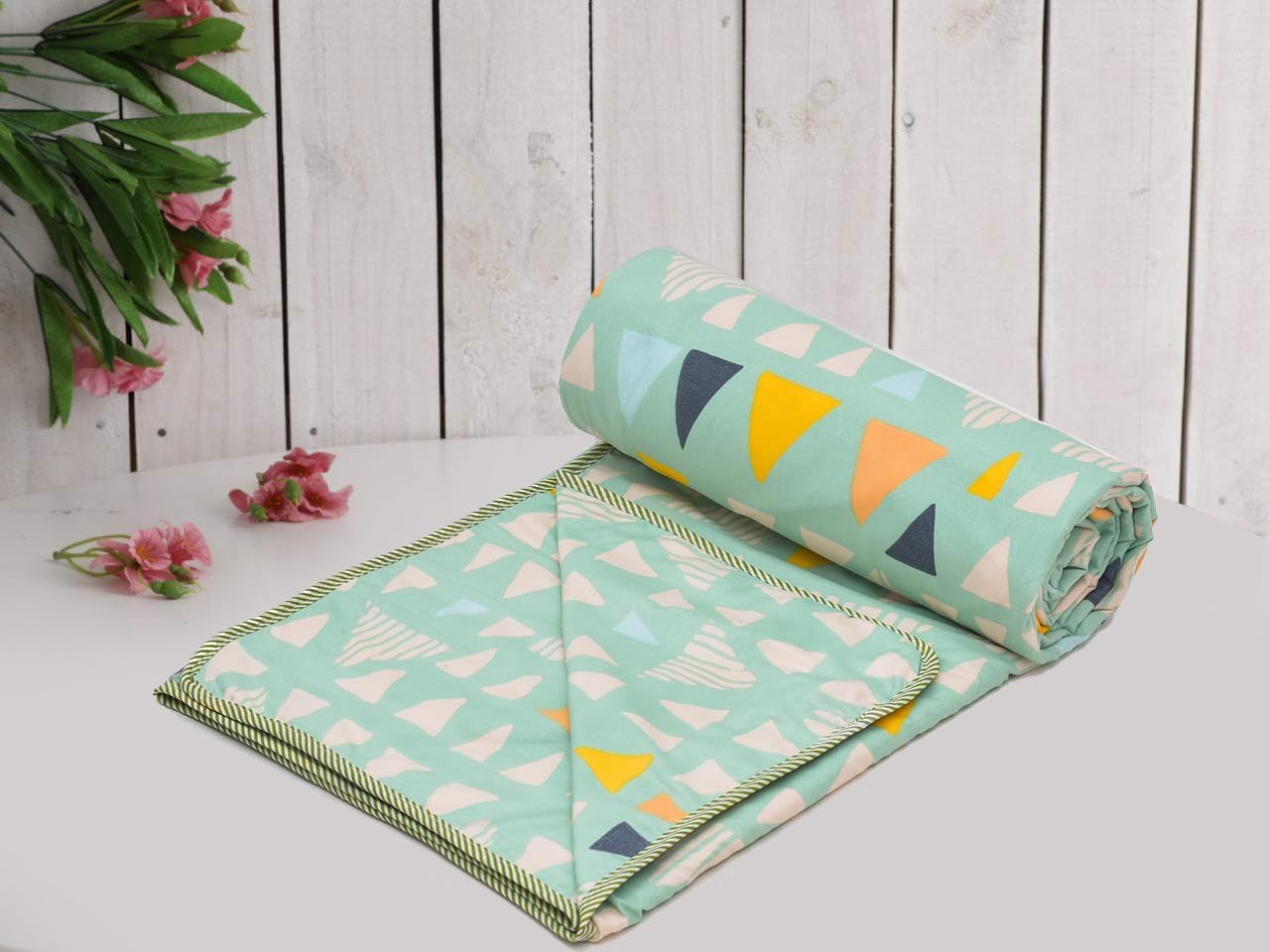 A Brand New - Umi Super Soft Brushed Microfiber Cotton 3 Layer Breathable Single Dohar Lightweight Summer Blanket Dohar 57X87(Inches) 144X220(CM) Flannel Dohar Throws for Bed Kafalo