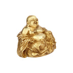 ARTVARKO Feng Shui Happy Man Laughing Buddha Sitting Brass Statue Idol for Attracting Money Wealth Prosperity Financial Good Luck.