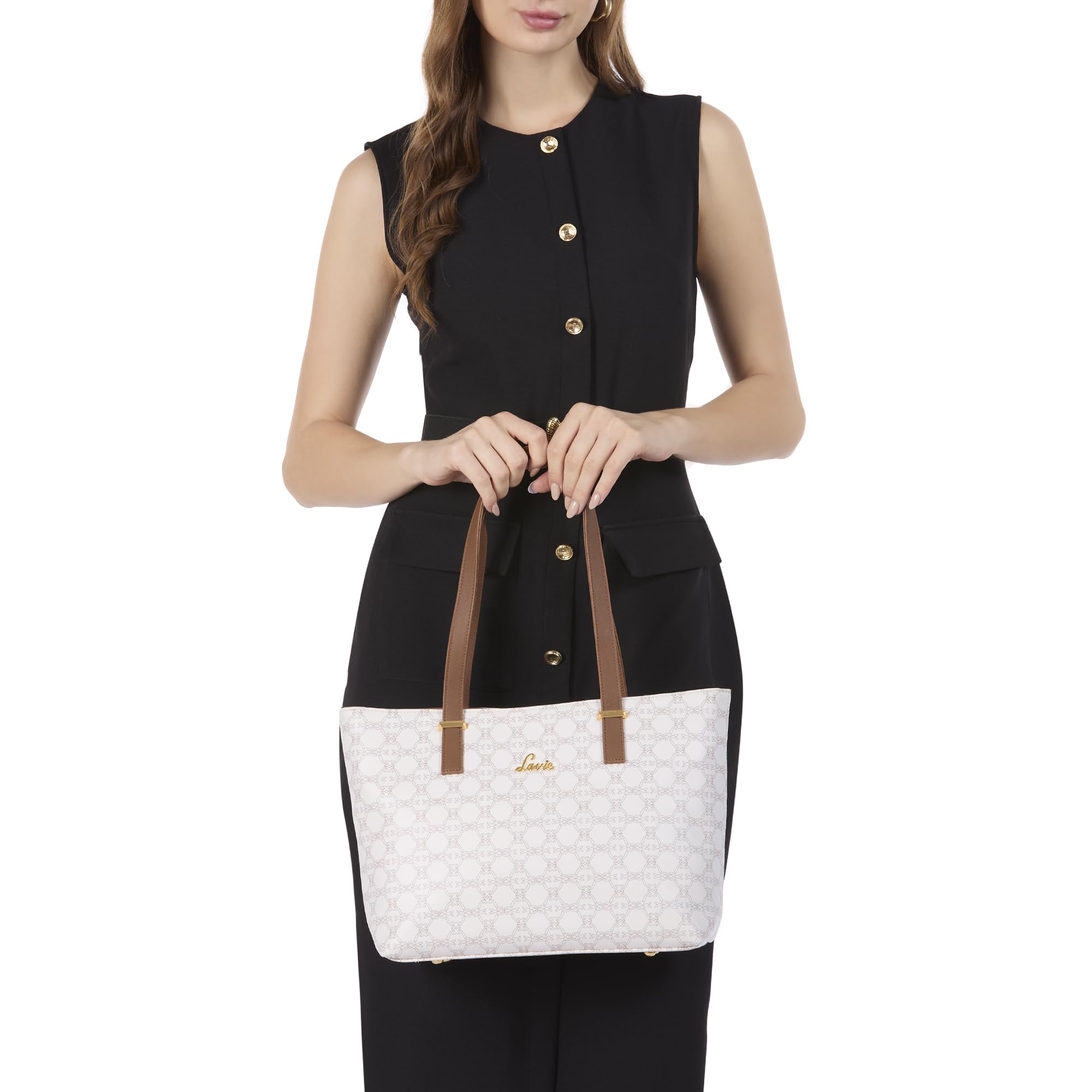 Lavie Women's Mabel Solid Tote Handbag for Women | Tote Bag For Work | Ladies purse | Stylish Shoulder Bag | Gift For Ladies