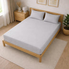 THE HOME STYLE Solid Cotton Feel Pillow Covers (18 x 28 inches, Set of 2 Pcs) | 300 TC | Super Soft & Smooth (Pearl Grey)