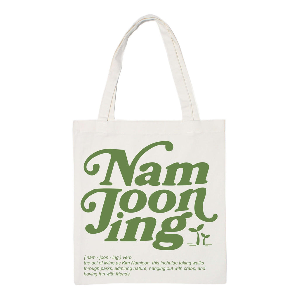 The Korhean Store Namjooning Aesthetic Tote Bag for College, Travelling, Shopping, Office, Beach & Daily Use, Ecofriendly & Reusable, Premium Canvas Cotton