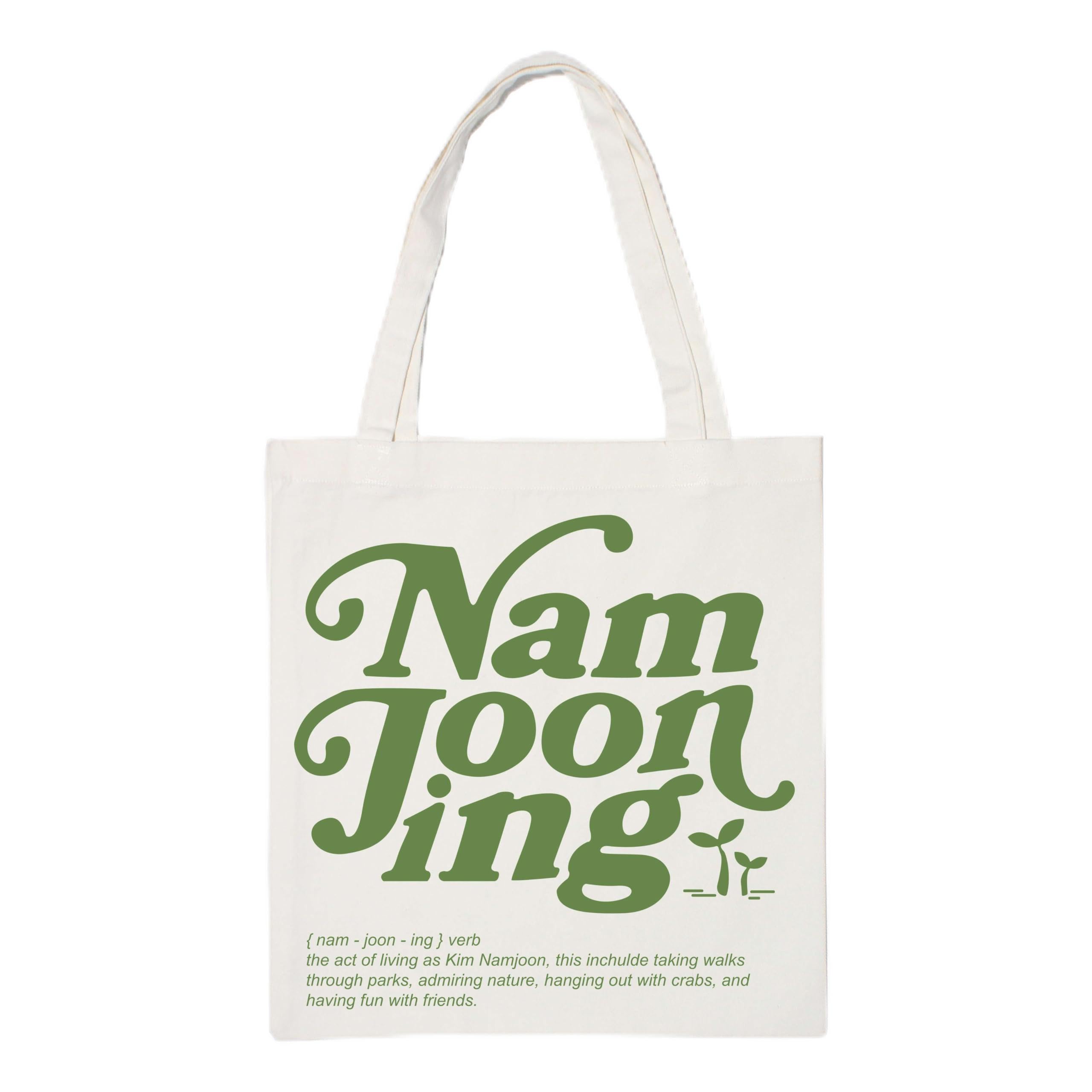 The Korhean Store Namjooning Aesthetic Tote Bag for College, Travelling, Shopping, Office, Beach & Daily Use, Ecofriendly & Reusable, Premium Canvas Cotton