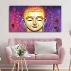 VIBECRAFTS Canvas Paintings for Living Room Drawing Room Spiritutal Buddha Meditating Canvas Wall Painting Fitted With Wooden Frame for Home | Office | Gift (PTVCH_2427)