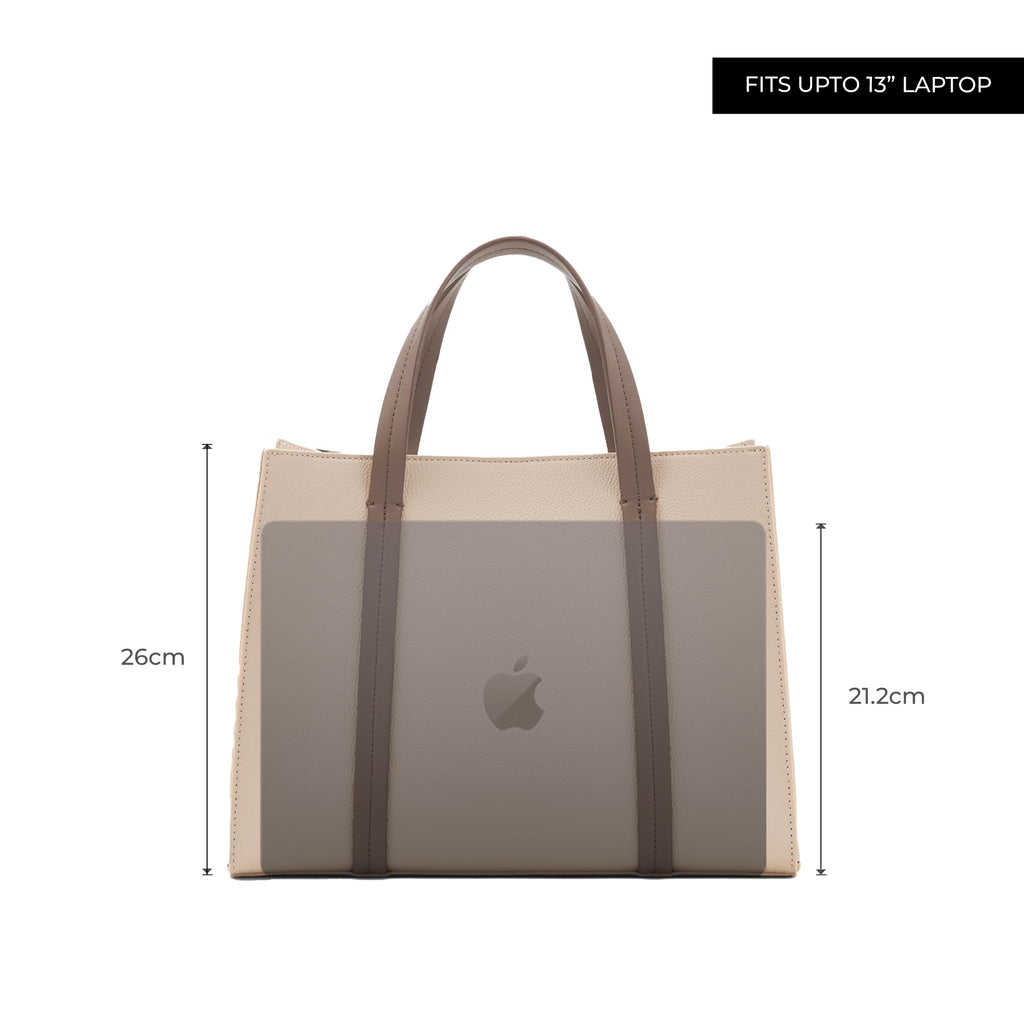 Miraggio Grace Solid Tote Bag For Women With Adjustable & Detachable Sling | Tote Bag For Women Stylish (Ivory)