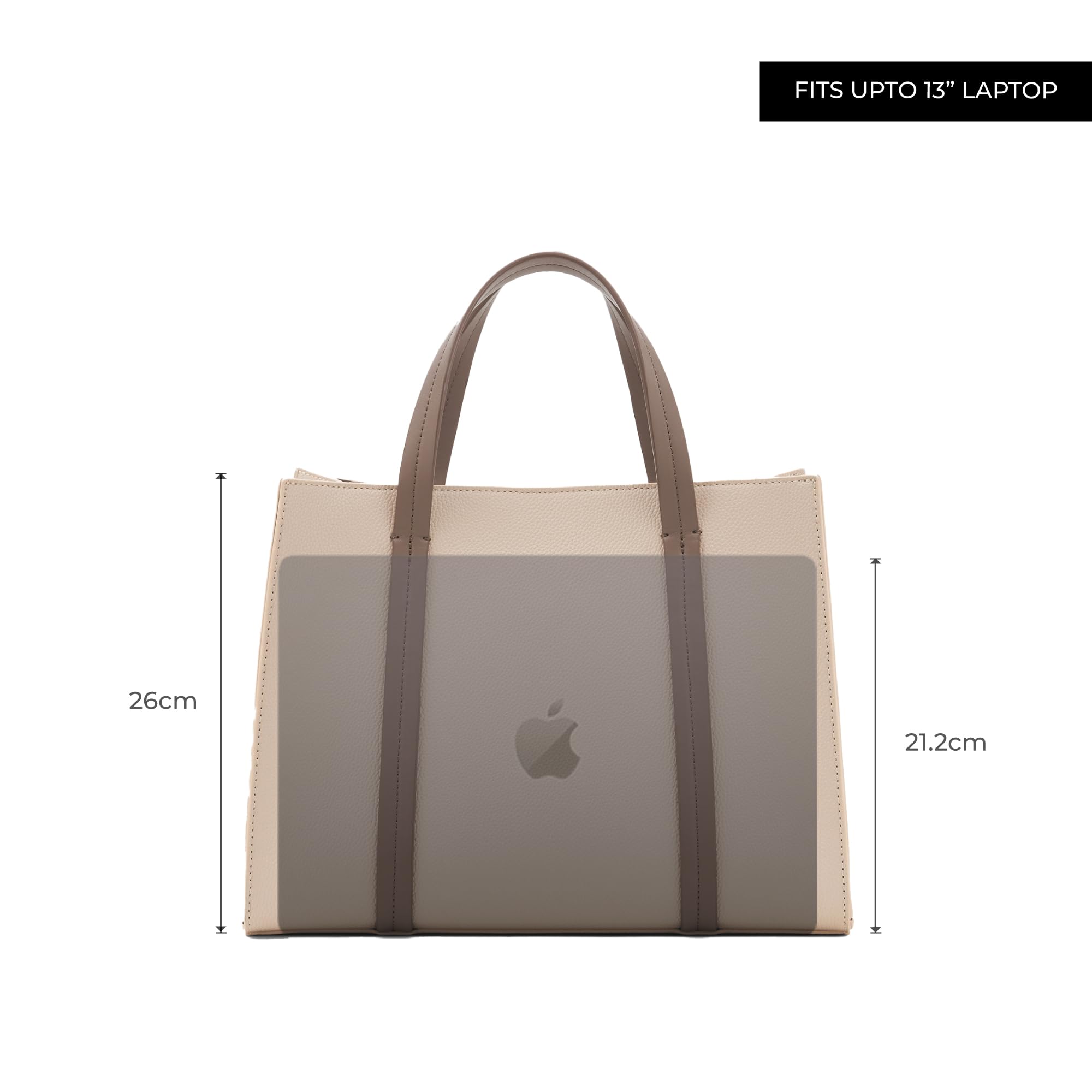 Miraggio Grace Solid Tote Bag For Women With Adjustable & Detachable Sling | Tote Bag For Women Stylish (Ivory)