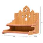 Lakhaji Beautiful MDF Wooden Temple,Home Temple, Wooden Temple with Bell Design Shape for Pooja - Handcrafted and Laminated (11 X 10.5 X 11 Inch)