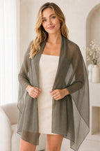 YOUR SMILE for Women Lightweight Breathable Solid Color Soft Chiffon Long Fashion Scarves Sun-proof Shawls Wrap, Olive Green, 27''x70''