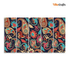 VIBECRAFTS Beautiful Floral Madhubani Art Wall Painting Set of Five For Home|Office|Living Room|Gift (PTVC5Pcs4_8572)