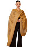 Pashmoda Women Midnight Bronze Reversible Zari Moonlight Fine Wool Stole (Size : 28x80in, 71X203cm) ZSST04