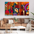 VIBECRAFTS Dance & Music Instruments Canvas Wall Painting Set of Five For Home|Office|Living Room|Gift (PTVC5Pcs4_8626)