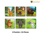 Artvibes Animals Wooden Jigsaw Puzzle Games for Children & Kids | Jigsaw Puzzles for Kids Age 2-5 | 4 Pieces Puzzles | Toddler's Wooden Puzzle (PZ_505NN), Set of 6