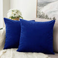 Khooti Velvet Cushion Cover, 14x14 | Royal Blue | Pack of 3 | Solid Plain Soft & Smooth, Decorative Cushion Covers for Living Room, Bedroom, Couches, Chairs, Sofas, Beds & Home Decor