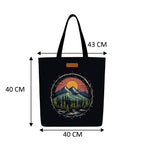 The Purple Tree Eco-Friendly Canvas Tote Bag, Sustainable, Reusable Shopping, Beach, Travel or Everyday Tote, Wide Tote Bag, Rising Sun
