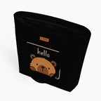 The Purple Tree Eco-Friendly Canvas Tote Bag, Sustainable, Reusable Shopping, Beach, Travel or Everyday Tote, Wide Tote Bag, Hello Bear