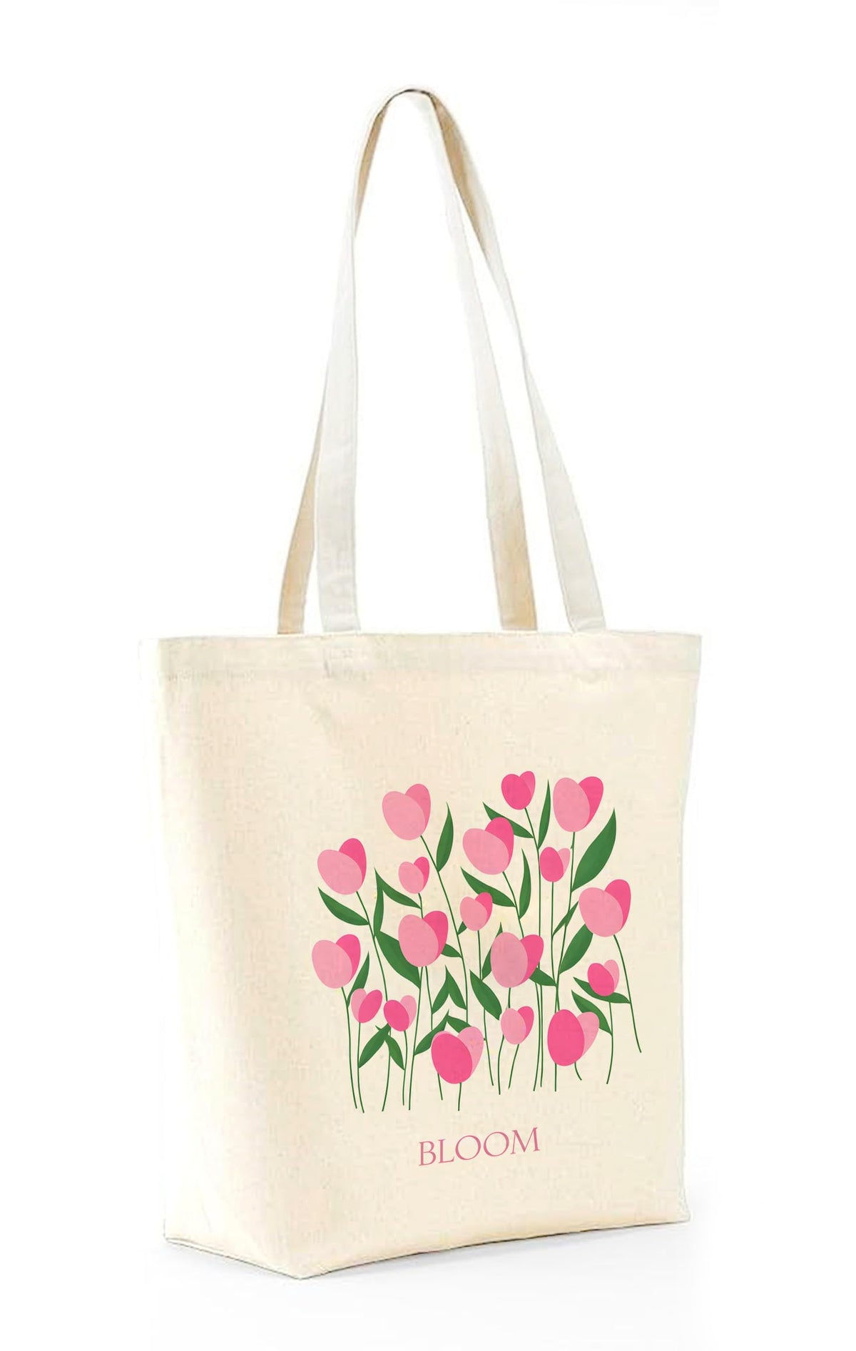 Heu Floral Printed Canvas Tote Bag | Eco-Friendly Reusable Cotton Shoulder Bag | Stylish Bloom Design Shopping Tote for Women