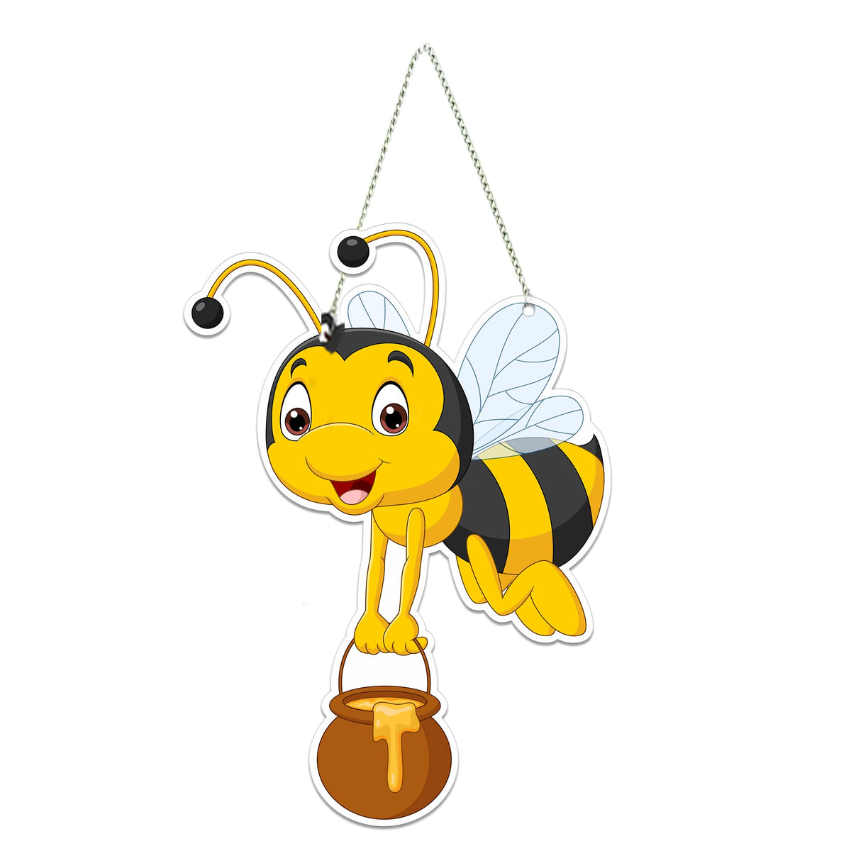 Artvibes Honey Bee Decorative Wall Art MDF Wooden Wall Hanger for Living Room | Festive Decor Art | Wall Art Painting For Hall | Graphic Artwork | Wall Illustrations | Gift Items (WH_5508NN)