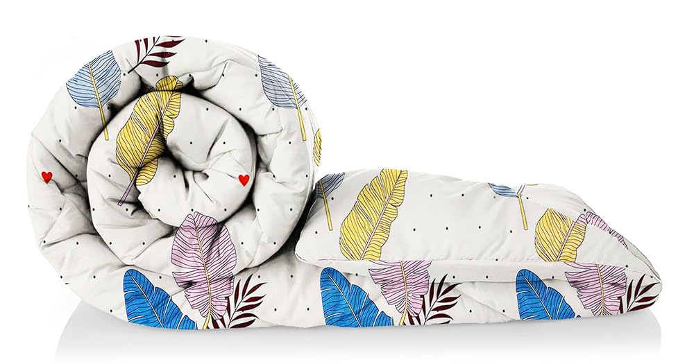 A Brand New - Umi Reversible Double Bed Super Soft AC Comforter/Blanket/Quilt/Rajai 220 GSM Soft Microfiber Diamond Stitch (90 x 100 Inches/228cm x 254cm) - Comforter Double Bed|White & Blue Kafalo