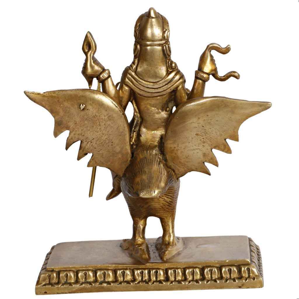 ARTVARKO Brass Shani Maharaj Murti Shani Dev Idol for Home Puja Temple Pooja Mandir Home Decorative Showpiece 7 Inch