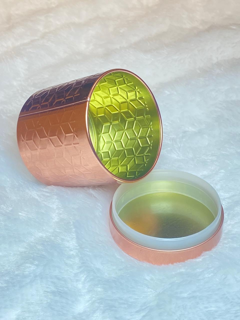 LOURDES COMPAGNIA Airtight Embossed Copper plated Tin (Pack of 1) - Return Gift