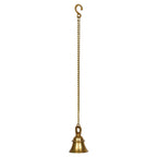Svarup Brass Hanging Temple Bell with Chain Home Decor Wall Decor Ghanti for Pooja (Bell 4 Inch with Chain 22 Inch)