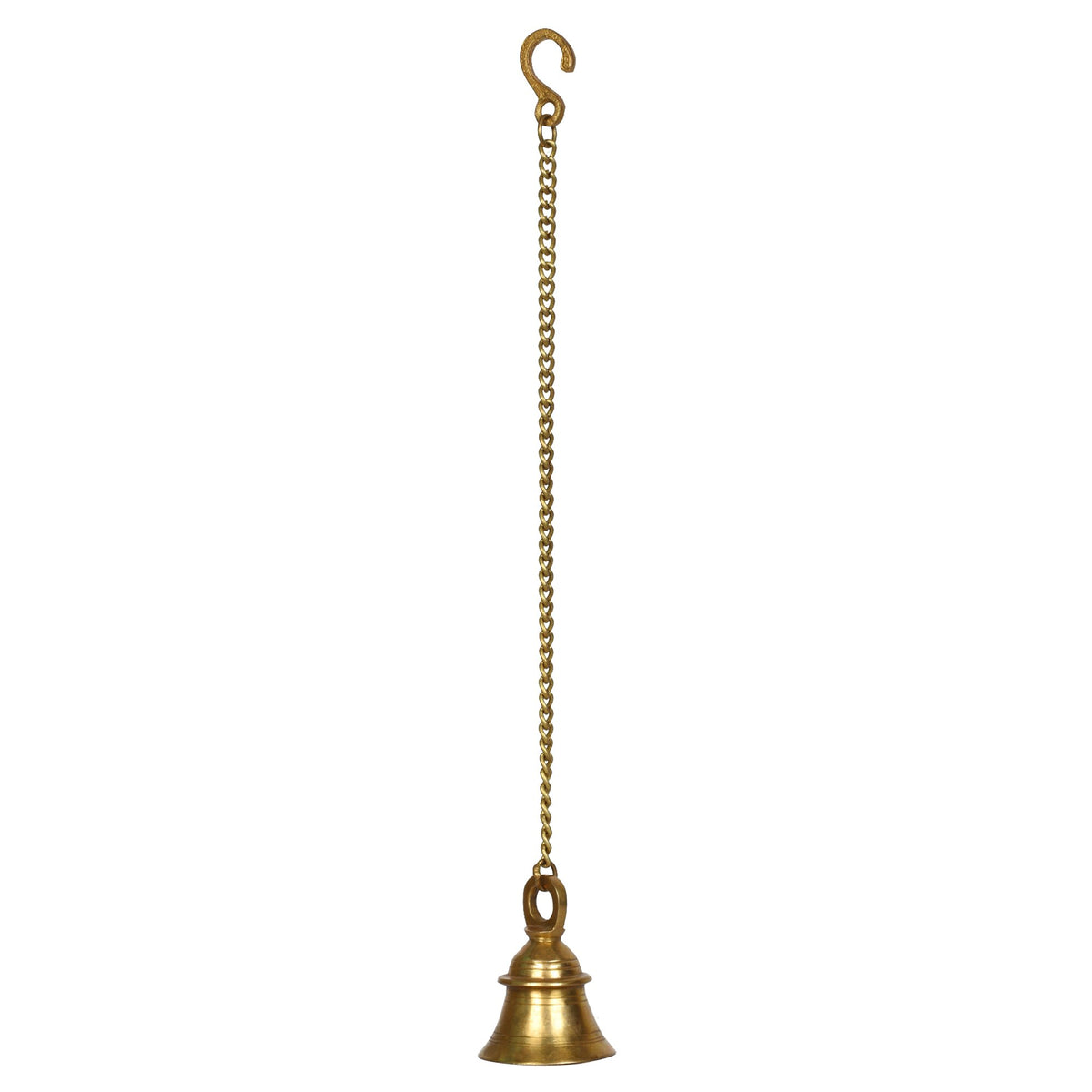 Svarup Brass Hanging Temple Bell with Chain Home Decor Wall Decor Ghanti for Pooja (Bell 4 Inch with Chain 22 Inch)