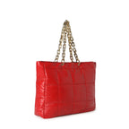 Haute Sauce Red Quilted tote bag with Zip Closure for Women & Girls | Bags for women | Trendy, Cute, Fancy, Stylish, Purse, handbag, side bag for ladies | shoulder bag for women | Shopper bag