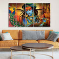 VIBECRAFTS Classic Krishna Premium Wall Painting of Five Pieces For Home|Office|Living Room|Gift (PTVC5Pcs4_8712)