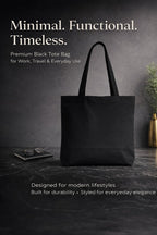 STYLLURE Printed Tote Bag for Women, Black Canvas Shoulder Bag, Lightweight and Spacious, Reusable Handbag for College, Office & Daily Use 40x30 cm. (Stylish Women)