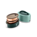VAYA TYFFYN Lunch Box for Kids for School,Copper Finished Stainless Steel Tiffin Box, Insulated Tiffin Box for Office for Women, 600ml with 2 Leakproof Containers, Hot Lunch Box for Boys, Green